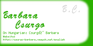 barbara csurgo business card